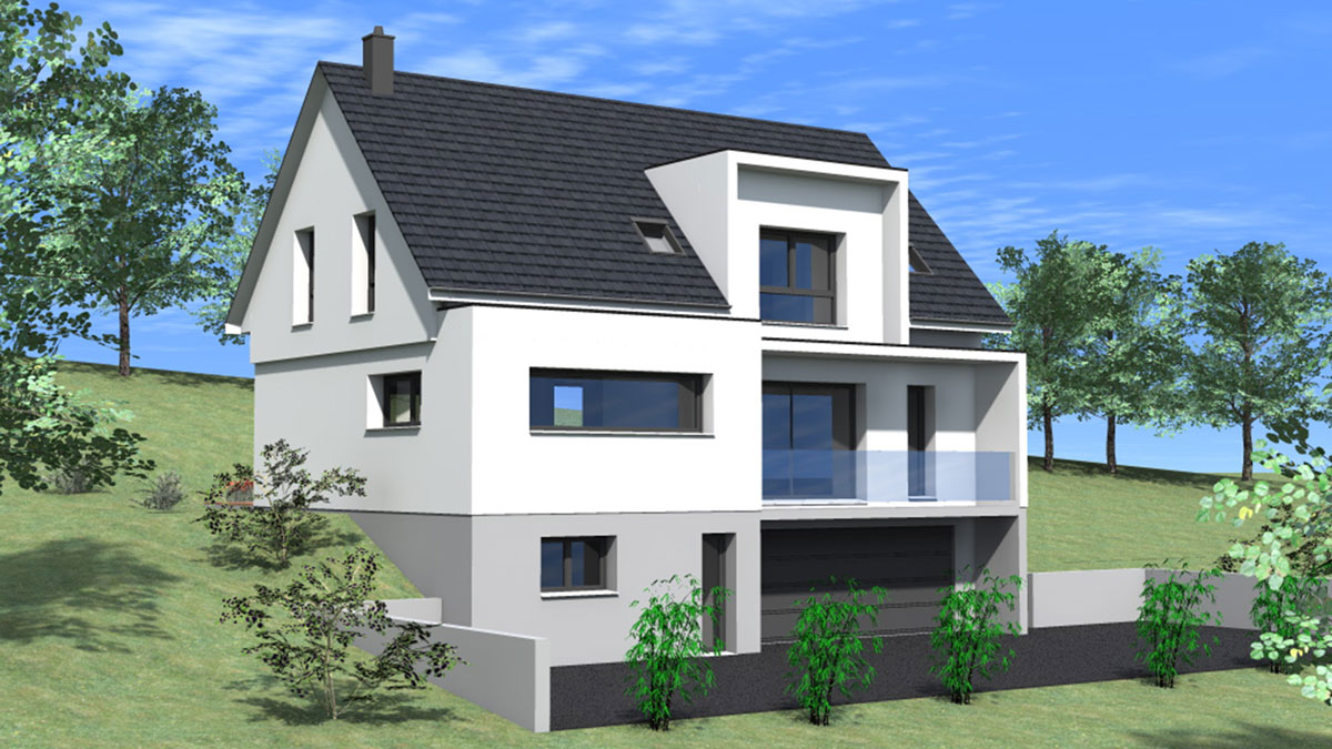 Maison 2 pans garage sous sol - Nexthome Création